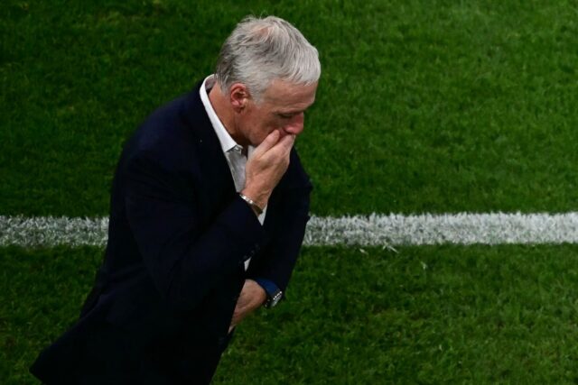 France coach Didier Deschamps reacts at the end of his team's Euro 2024 semi-final loss to