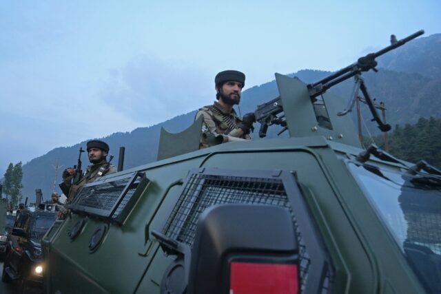 Indian soldiers in Jammu and Kashmir; Muslim-majority Kashmir has been divided between Ind