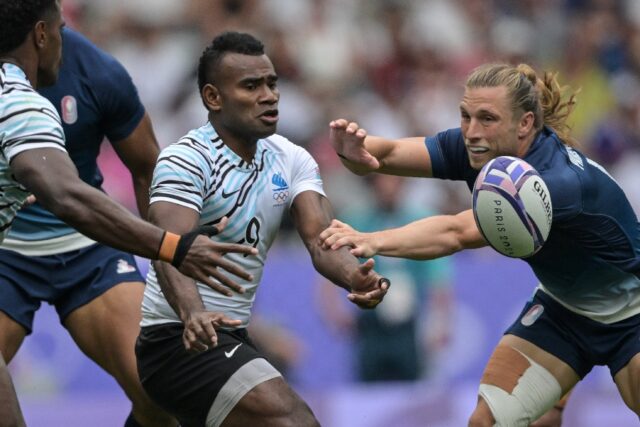 Jerry Tuwai scored his first try of the tournament