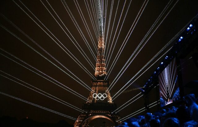 The parade concluded with a rousing performance by Celine Dion from the Eiffel Tower