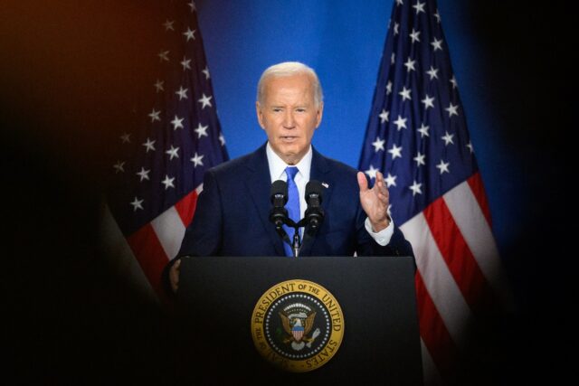 President Joe Biden gives a press conference