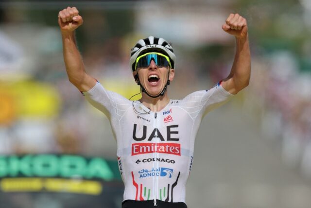 Tadej Pogacar triumphs on the first mountain stage of the Tour de France