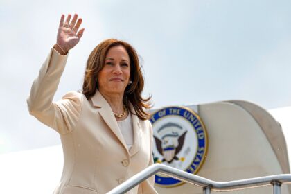 US Vice President Kamala Harris, seen on July 24, 2024 would become the nation's first wom