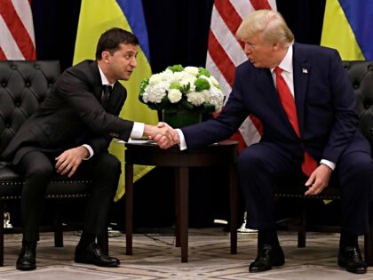 President Donald Trump meets with Ukrainian President Volodymyr Zelenskiy at the InterCont
