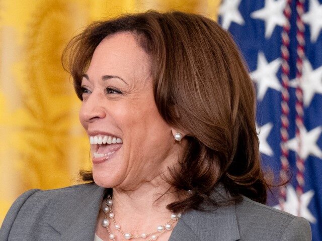 Vice President Kamala Harris speaks at an announcement event regarding investments in broa