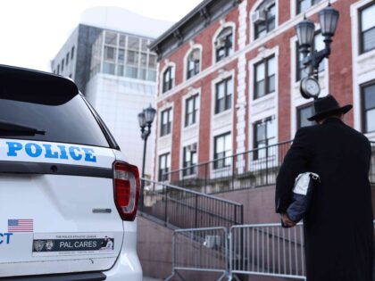 NEW YORK, UNITED STATES - JANUARY 12: A view of historic Brooklyn synagogue facing safety