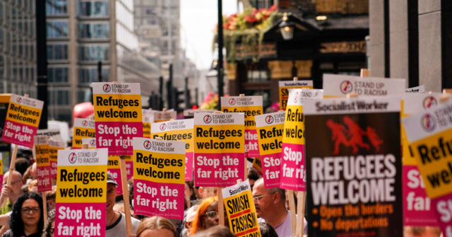 Hundreds of Leftists Protest Outside Farage Party Offices in London