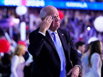 Democratic vice presidential nominee Minnesota Gov. Tim Walz during the Democratic Nationa