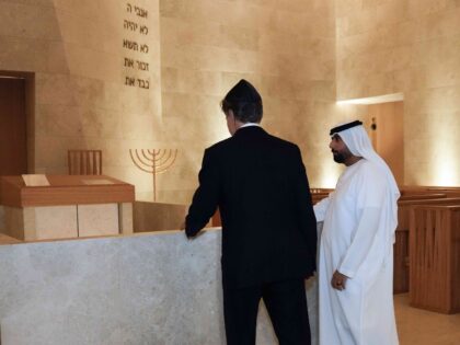 U.S. Secretary of State Antony Blinken tours the Moses Ben Maimon Synagogue at the Abraham