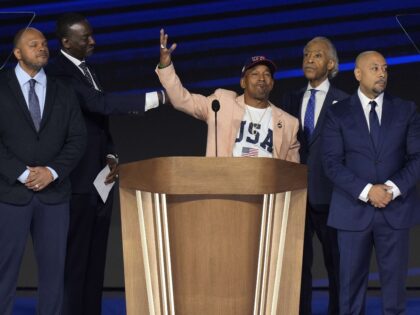 Kevin Richardson, center, joined by fellow members of The Exonerated Five, Korey Wise, fro