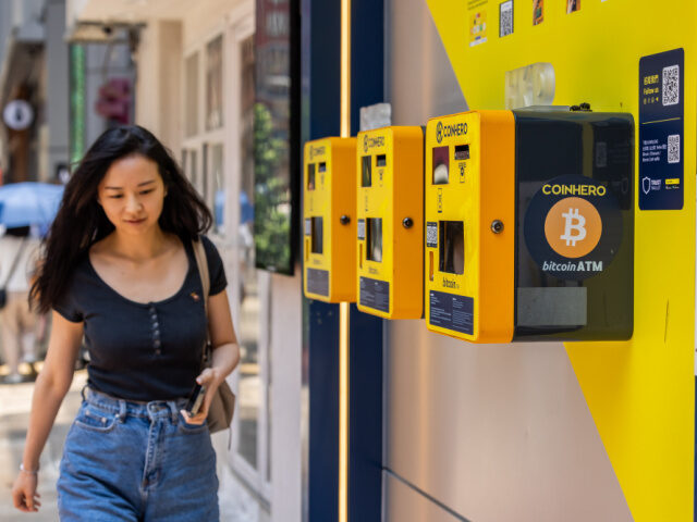 Cryptocurrency ATMs, operated by Coinhero, in Hong Kong, China, on Monday, Aug. 5, 2024. C