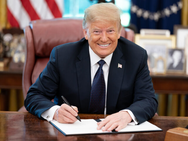 President Donald J. Trump signs a Presidential Memorandum on Protecting the United States