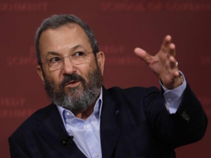 Former Israeli Prime Minister Ehud Barak during a lecture at the John F. Kennedy School of