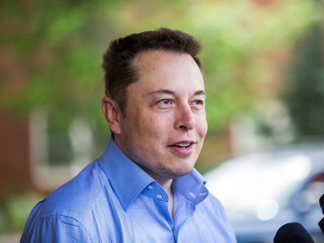 Elon Musk speaks to press