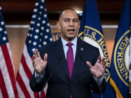 Representative Hakeem Jeffries, a Democrat from New York, speaks during a news conference