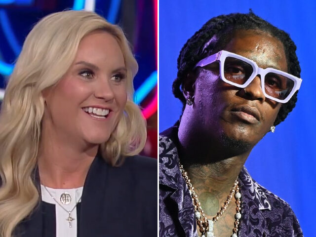 (INSET: Courtney Kramer on "Huckabee") apper Young Thug speaks onstage at the 2021 REVOLT