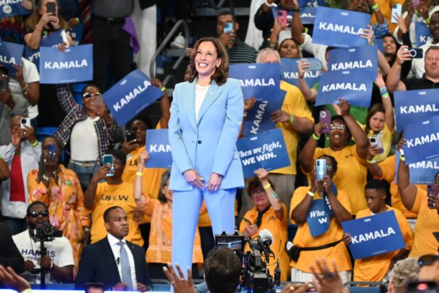 ATLANTA, UNITED STATES - JULY 30: Vice President of the United States Kamala Harris greets