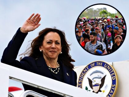 US Vice President and 2024 Democratic presidential candidate Kamala Harris boards Air Forc