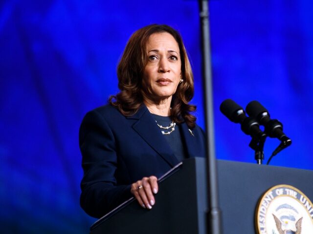 US Vice President and 2024 Democratic presidential candidate Kamala Harris speaks at Sigma