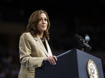 US Vice President Kamala Harris during a campaign event in Phoenix, Arizona, US, on Friday