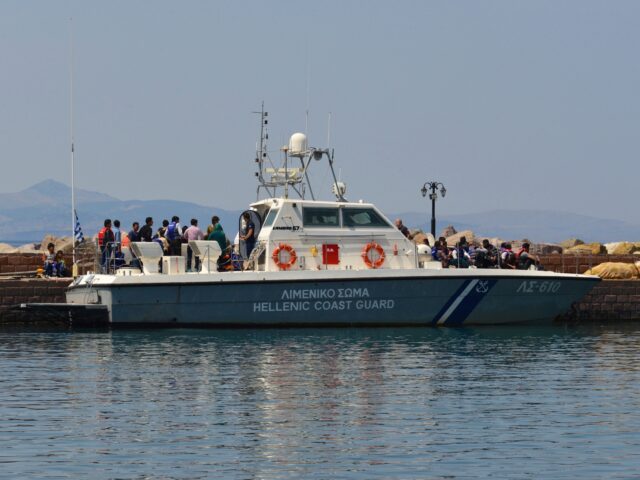 Refugees and asylum seekers having been picked up by Greek Coastguard, in Molyvos, Mytilen