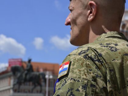 Croatian army marking the 26th anniversary of the Croatian Armed Forces at Ban Josip Jelac