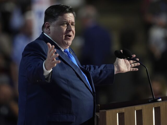 Illinois Gov. JB Pritzker speaks during the Democratic National Convention Tuesday, Aug. 2