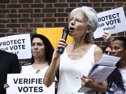 Former Green Party presidential candidate Jill Stein speaks outside the federal courthouse