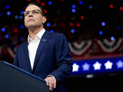 Josh Shapiro, governor of Pennsylvania, during a campaign event with US Vice President Kam