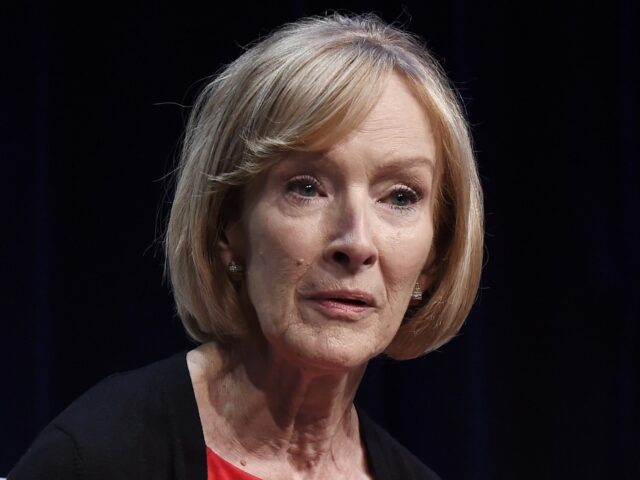 FILE - Judy Woodruff, anchor and managing editor of "PBS Newshour," takes part i