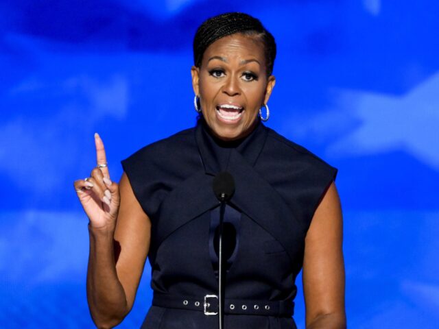 Former US First Lady Michelle Obama speaks during the Democratic National Convention (DNC)