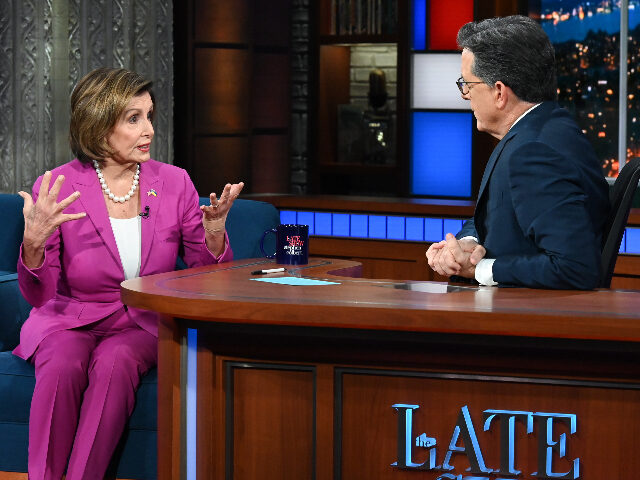 NEW YORK - OCTOBER 3: The Late Show with Stephen Colbert and guest Speaker Nancy Pelosi du