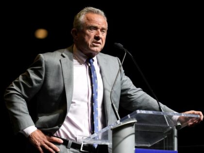 Independent presidential candidate Robert F. Kennedy Jr. speaks to supporters during a cam