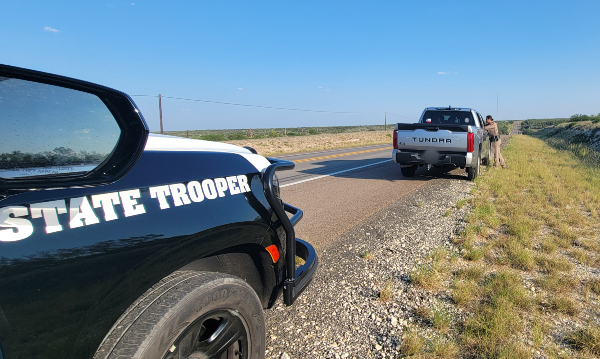 Texas DPS Trooper Conducts a Traffic Stop near Mexican Border (Bob Price/Breitbart Texas)