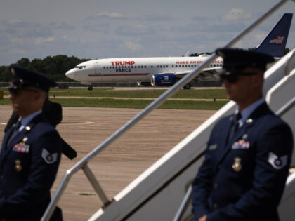 A plane carrying Republican vice presidential candidate, U.S. Sen. J.D. Vance (R-OH) taxis