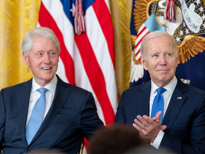 Economy - President Joe Biden and former President Bill Clinton attend an event marking th