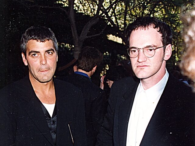 George Clooney & Quentin Tarantino during 1995 MTV Movie Awards in Los Angeles, California