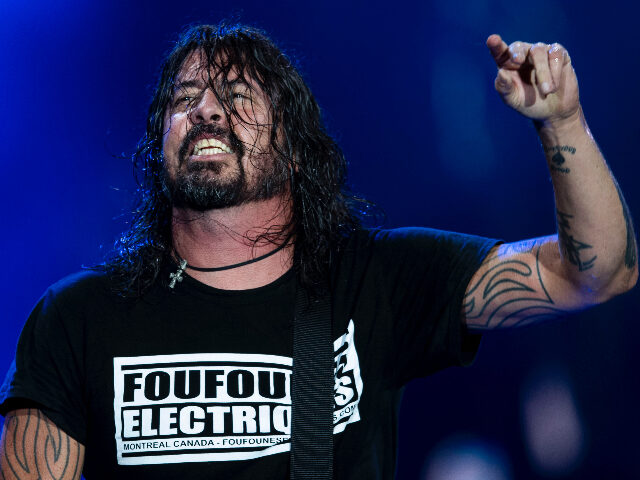 US singer and guitarist Dave Grohl of US rock band Foo Fighters performs onstage during th