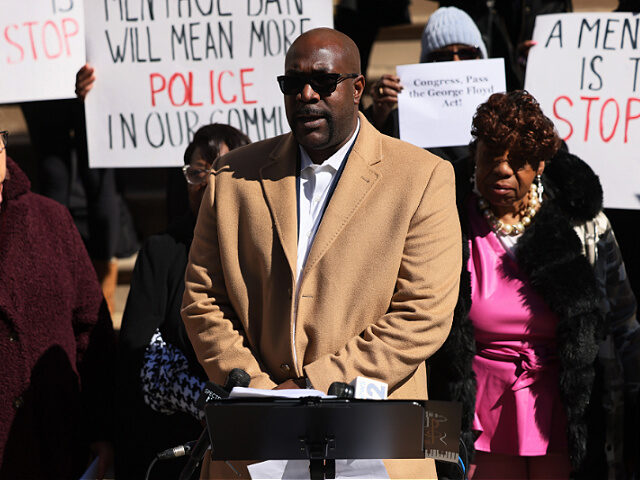 NEW YORK, NEW YORK - MARCH 09: Philonise Floyd, brother of George Floyd, speaks during a r