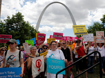 FILE - Abortion-rights supporters take part in a protest, May 30, 2019, in St. Louis. (AP