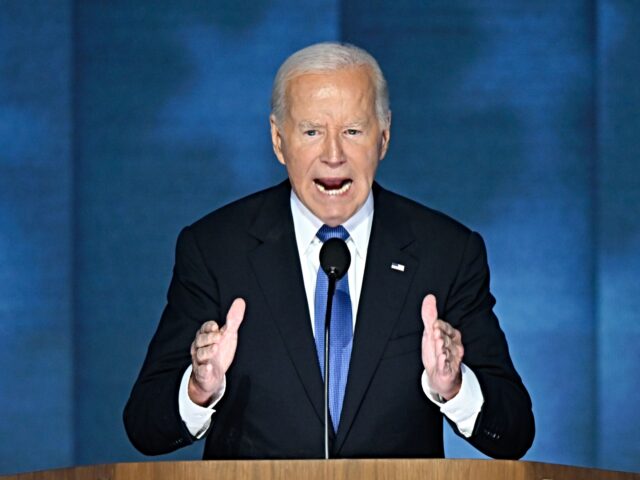 CHICAGO, ILLINOIS - August 19: President Joe Biden delivers the keynote speech during the