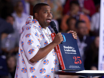 CHICAGO, ILLINOIS - AUGUST 21: Comedian and actor Kenan Thompson speaks about Project 2025