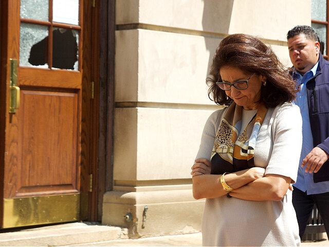 NEW YORK, NEW YORK - MAY 1: Columbia University President Minouche Shafik visits Hamilton