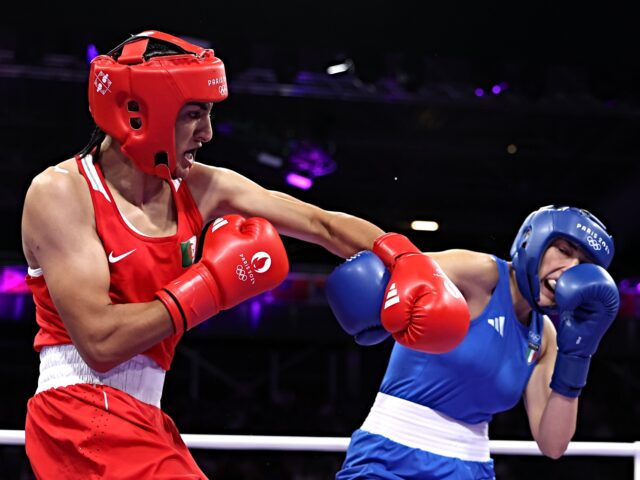 PARIS, FRANCE - AUGUST 01: Imane Khelif of Team Algeria and Angela Carini of Team Italy ex