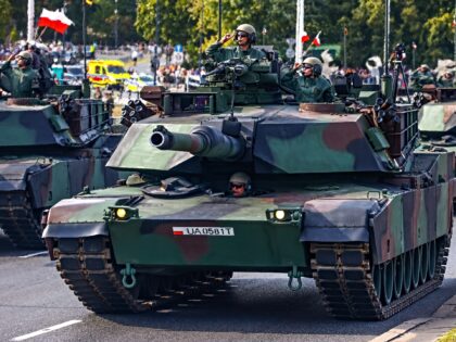 M1A1 Abrams tanks attend a military parade on Polish Armed Forces Day in Warsaw, Poland on