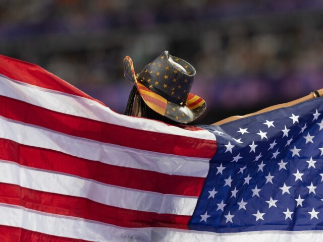 PARIS, FRANCE - AUGUST 08: Tara Davis-Woodhall of the United States wins the gold medal in