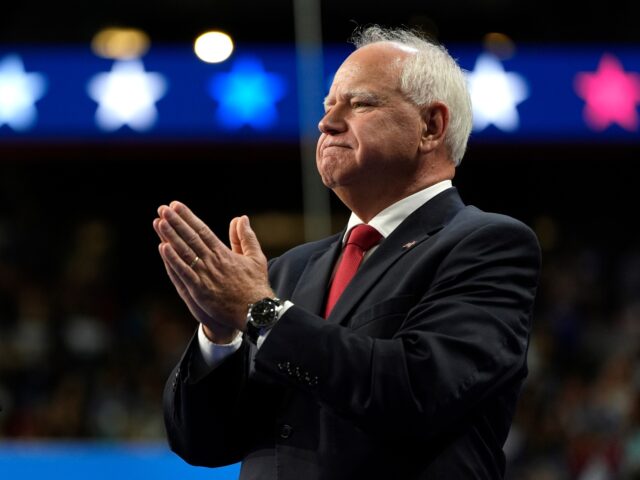 Democratic vice presidential nominee Minnesota Gov. Tim Walz speaks at a campaign rally, S