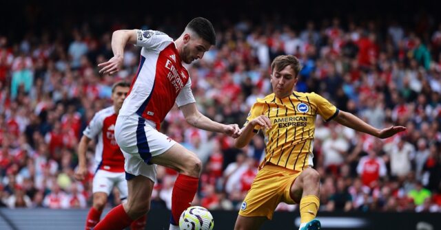 Declan Rice Sent Off as Arsenal Draws Brighton 1-1