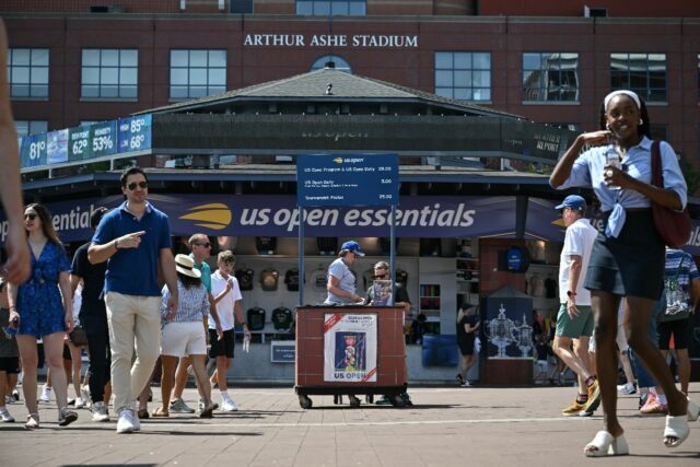 Open energy: Fans walk outside Arthur Ashe Stadium at the US Open tennis championships