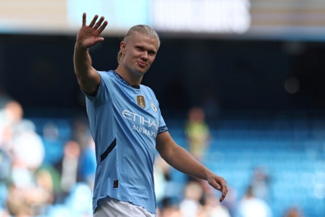 Erling Haaland scored a hat-trick in Manchester City's 4-1 win over Ipswich